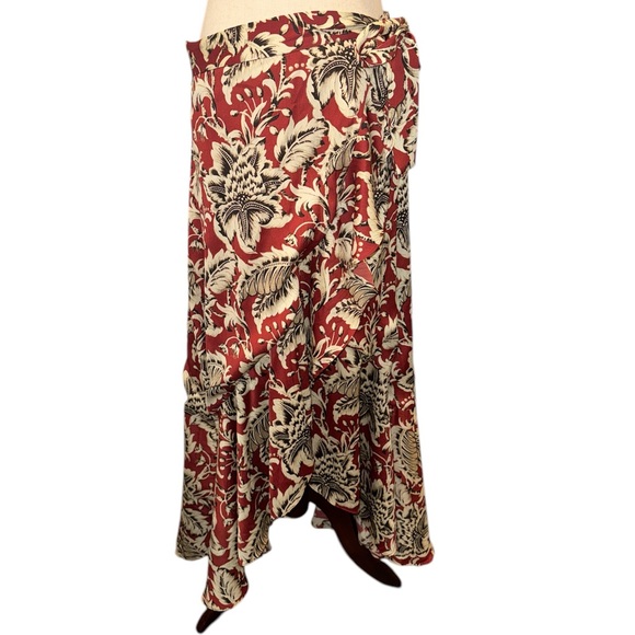 Anthropologie Maeve Hi-low Wrap Floral Skirt - Picture 2 of 6